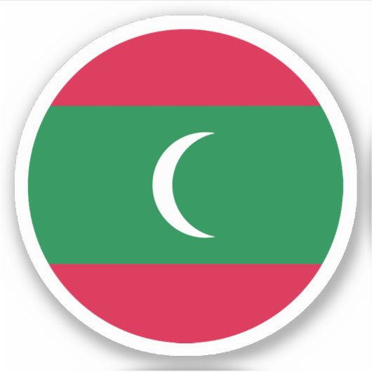 Autocollant rond du drapeau des Maldives (Devant)
