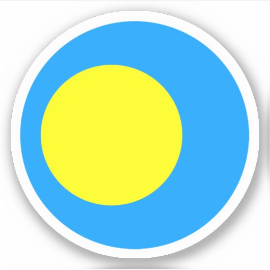 Autocollant rond du drapeau des Palaos (Devant)