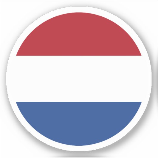 Autocollant rond du drapeau des Pays-Bas (Devant)