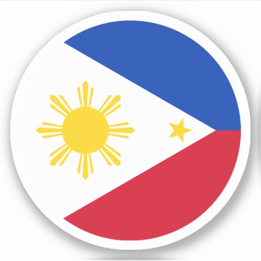 Autocollant rond du drapeau des Philippines (Devant)