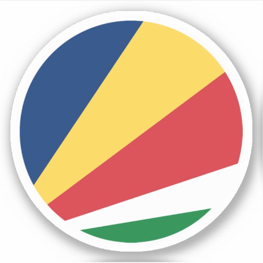 Autocollant rond du drapeau des Seychelles (Devant)