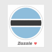 Autocollant Rond du Drapeau du Botswana (Feuille)