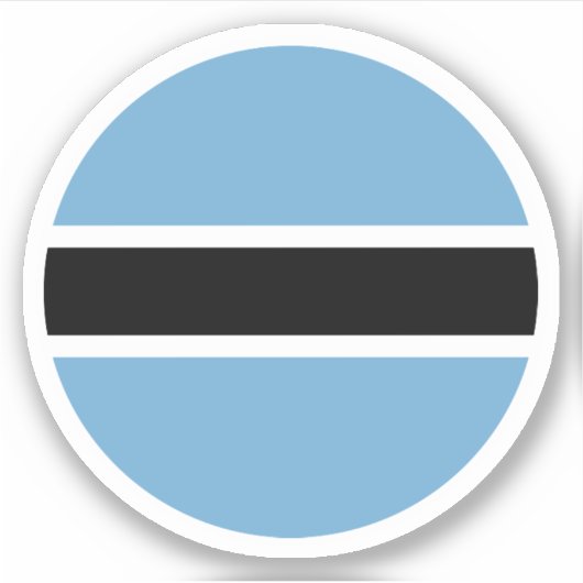 Autocollant Rond du Drapeau du Botswana (Devant)