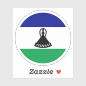 Autocollant rond du drapeau du Lesotho (Feuille)