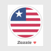 Autocollant rond du drapeau du Liberia (Feuille)