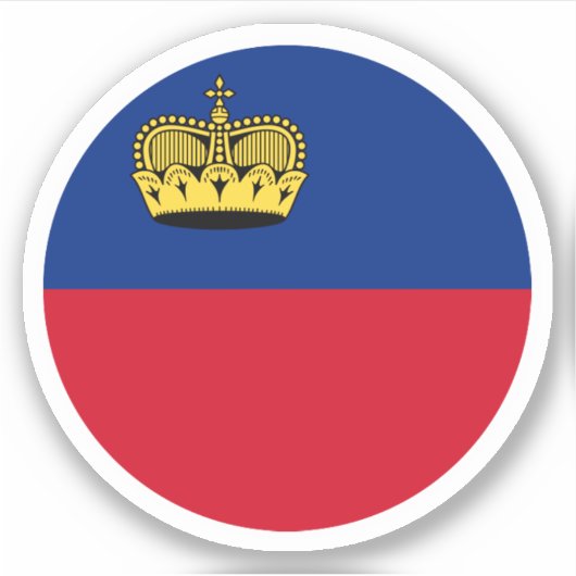 Autocollant rond du drapeau du Liechtenstein (Devant)