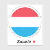 Autocollant Rond du Drapeau du Luxembourg (Feuille)