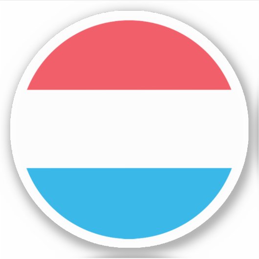 Autocollant Rond du Drapeau du Luxembourg (Devant)