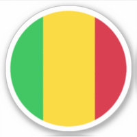 Autocollant Rond du Drapeau du Mali