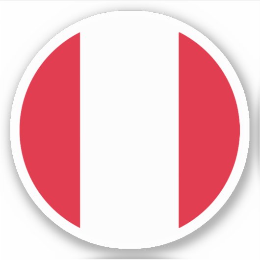 Autocollant rond du drapeau du Pérou (Devant)