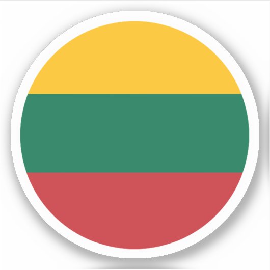 Autocollant rond du drapeau lituanien (Devant)