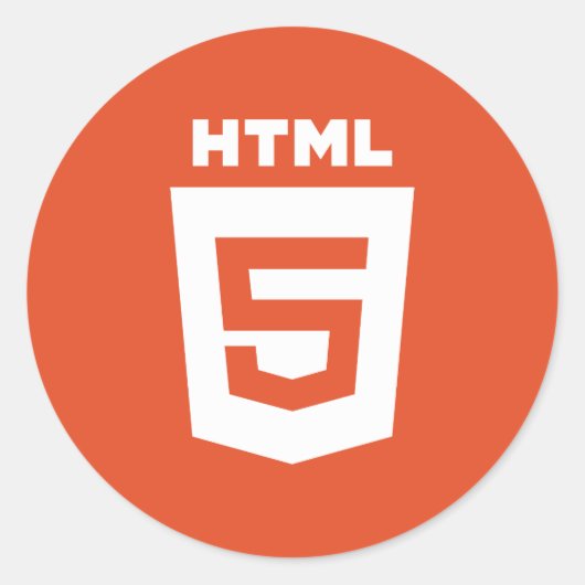 Autocollant rond du logo HTML 5 (Devant)
