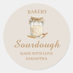 Autocollant rond en aquarelle pour boulangerie au 