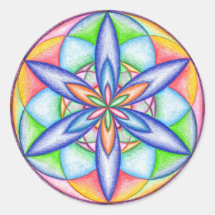 Autocollant rond en expansion de flower power