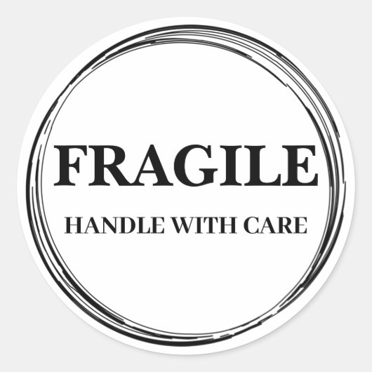Autocollant rond Étiquette fragile moderne (Devant)