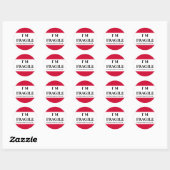 Autocollant rond étiquette fragile rouge (Feuille)