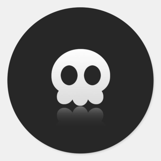 Autocollant rond face crâne noir (Devant)