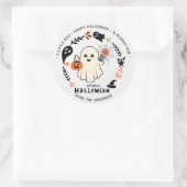 Autocollant rond fantôme mignon – Halloween (Sac)
