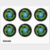 Autocollant rond feetpeace™ (Feuille)
