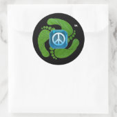 Autocollant rond feetpeace™ (Sac)