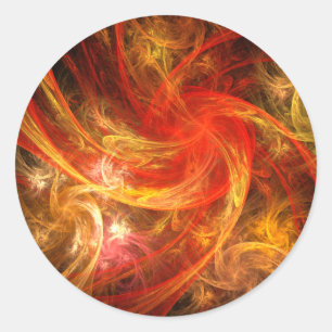 Autocollant rond Firestorm Nova Abstrait Art