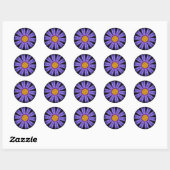 Autocollant Rond Fleur (Feuille)