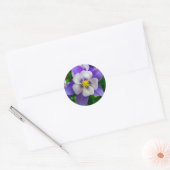 Autocollant Rond Fleur Charmante (Enveloppe)