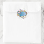 Autocollant rond fleuri déco (Sac)