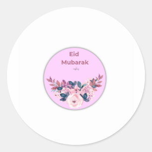 Autocollant rond floral Eid Mubarak