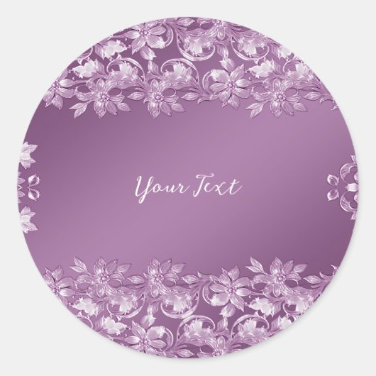 Autocollant rond floral moderne Lilac (Devant)