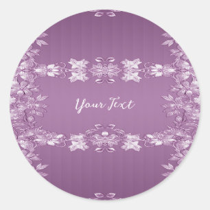 Autocollant rond floral moderne Lilac