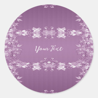 Autocollant rond floral moderne Lilac