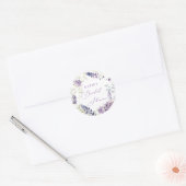 Autocollant rond floral violet et lavande (Enveloppe)