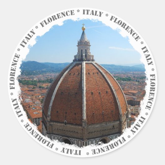Autocollant rond Florence Duomo (Devant)