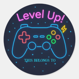 Autocollant rond Gamer personnalisé pour garçons