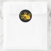 Autocollant rond Gecko Jaune (Sac)