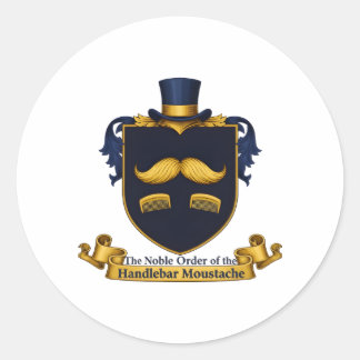 Autocollant Rond Gentleman Moustache en Guidon