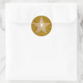 Autocollant rond Gold Star (Sac)