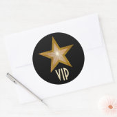 Autocollant rond "Gold" Star VIP noir (Enveloppe)