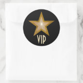 Autocollant rond "Gold" Star VIP noir (Sac)