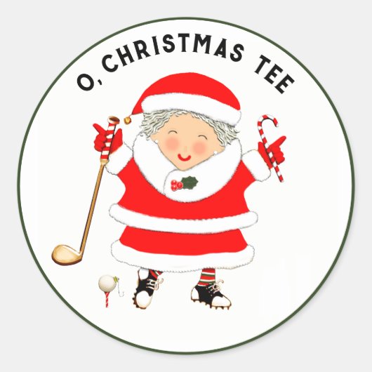 Autocollant rond Golf Christmas Classic (Devant)