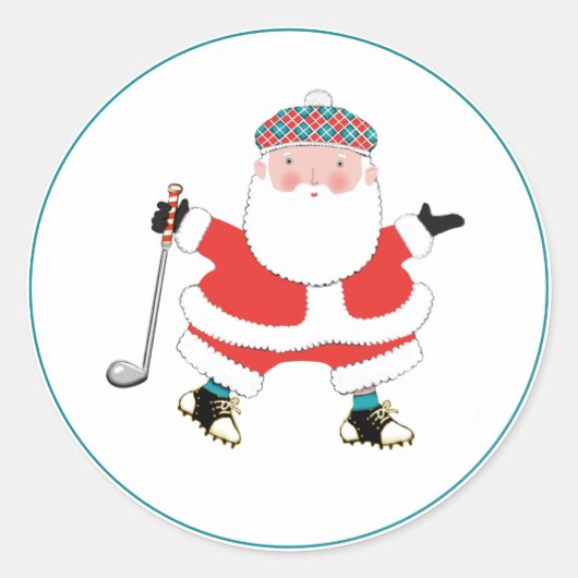 Autocollant rond Golf Christmas Classic (Devant)