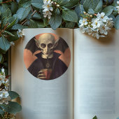 Autocollant rond Halloween Dracula Vampire Effraya