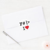 Autocollant rond I Heart F# (Enveloppe)