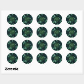 Autocollant rond initial monogramme Feuille PERSON (Feuille)