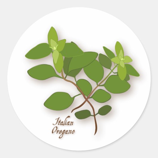 Autocollant rond italien Oregano (Devant)