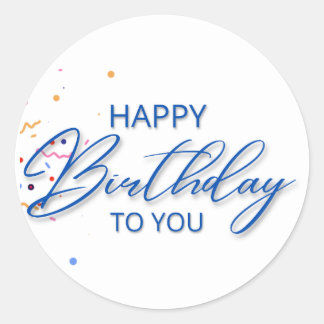 Autocollant Rond "Joyeux Anniversaire À Vous"
