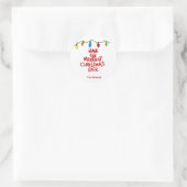 Autocollant Rond Joyeux Noël Lettré à la Main (Sac)