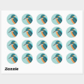 Autocollant rond Kingfisher (Feuille)