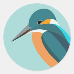 Autocollant rond Kingfisher